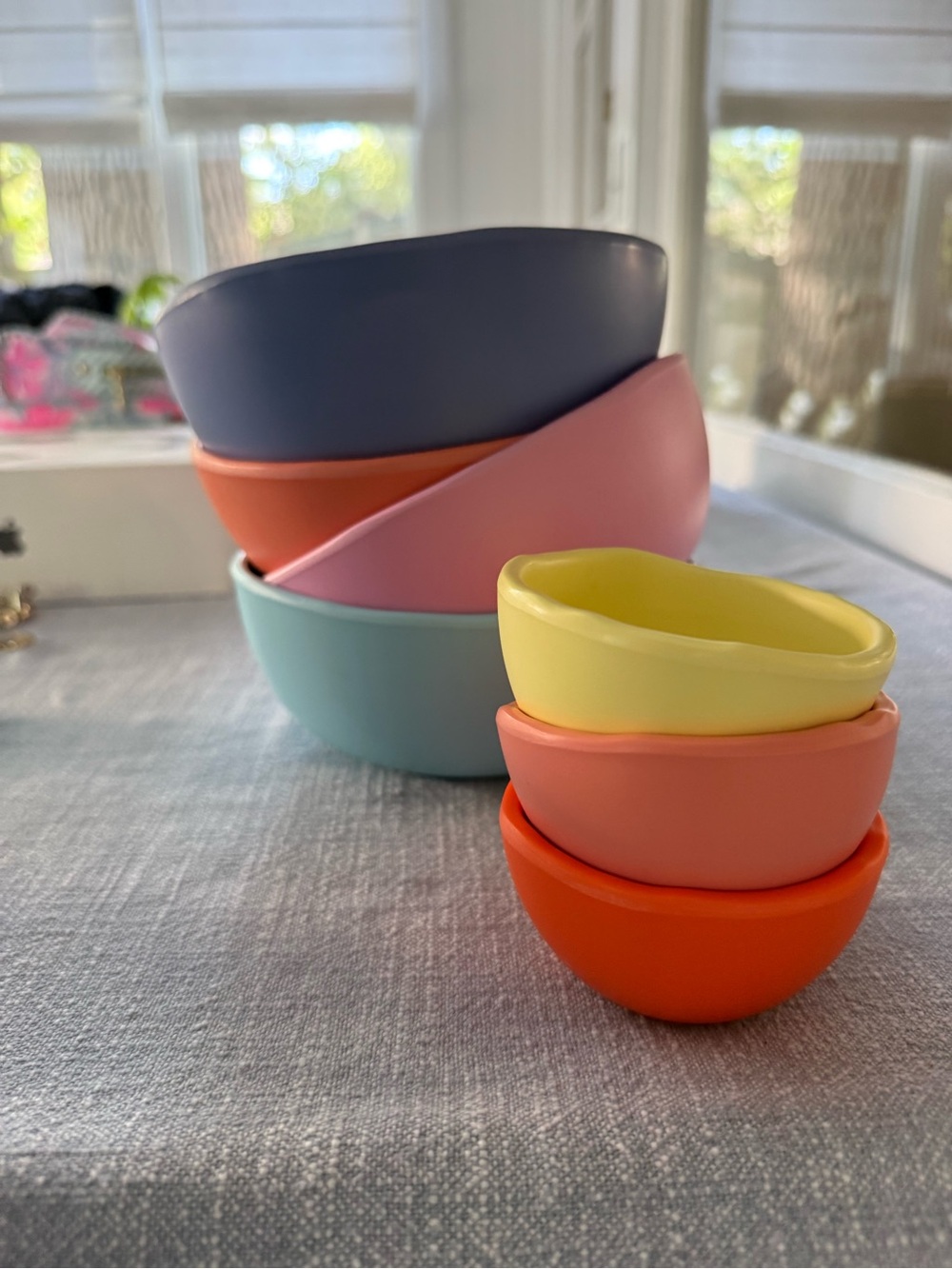 Glitterville Colorful Stoneware Bowls - Multi Color